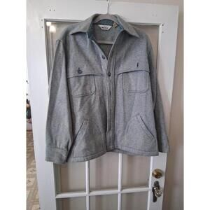 WOOLRICH VTG 70s 80s Halibut Stag Jacket Large Light Blue Chore Coat See Pics H1